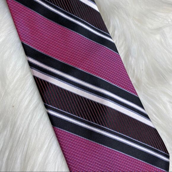 Siena Collezione Iridescente Striped Silk Neck Tie - Picture 2 of 6
